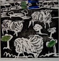 " schapen"  linodruk   